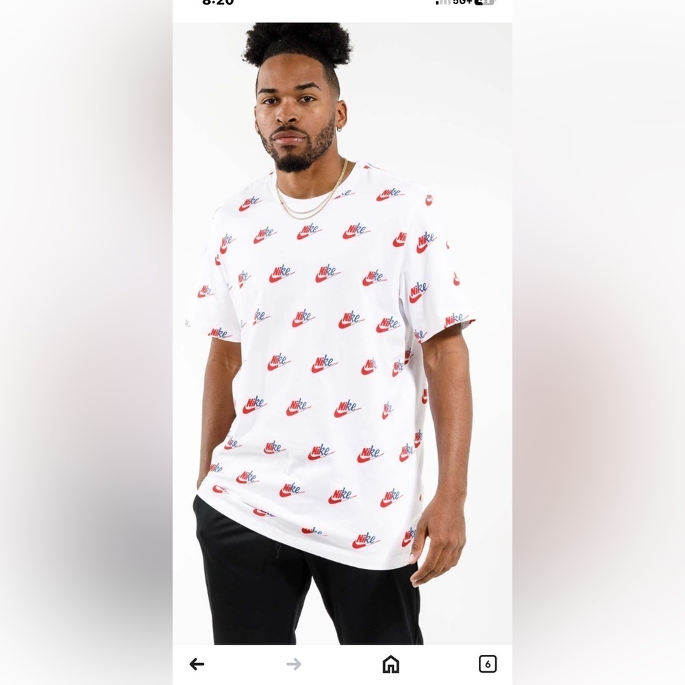 Nike Shirt‎ Size XXL white all over print short sleeve pullover